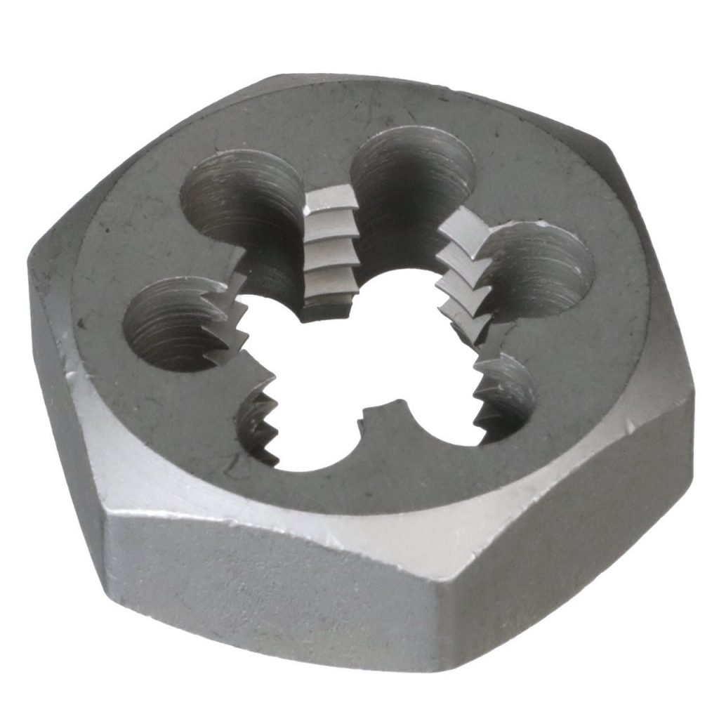 Alfa Tools CSHD70862AC 8-36 Carbon Steel Hex Die – 1 Inch Across Flats, For External Thread Cutting, Carded