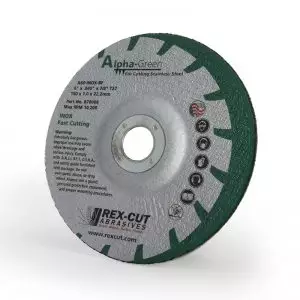 6" x .040 x 7/8" - Type 27 Alpha Green Cut-Off Wheel 60G