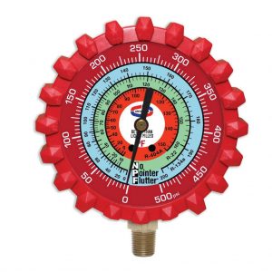 G29ND 2.5" Refrigerant Gauge High Pressure NPF Red Gauge Boot PSI-F (R-134a, R-22, R-404A)