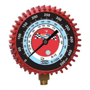 3-1/8" RED/HIGH PRESSURE NPF® GAUGE W/BOOT, (PSI °F) (R134a/R12)