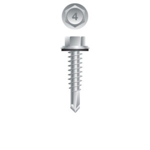 14 Hex Washer Head w/Washer 14-14 x 3/4, 410 Stainless Steel
