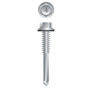 12 Hex Washer Head w/Washer 12-24 x 1-1/2, 410 Stainless Steel