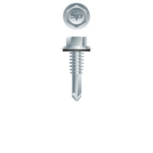 12 Hex Washer Head w/Washer 12-24 x 7/8, Zinc