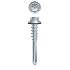 12 Hex Washer Head w/Washer 12-24 x 3, Zinc